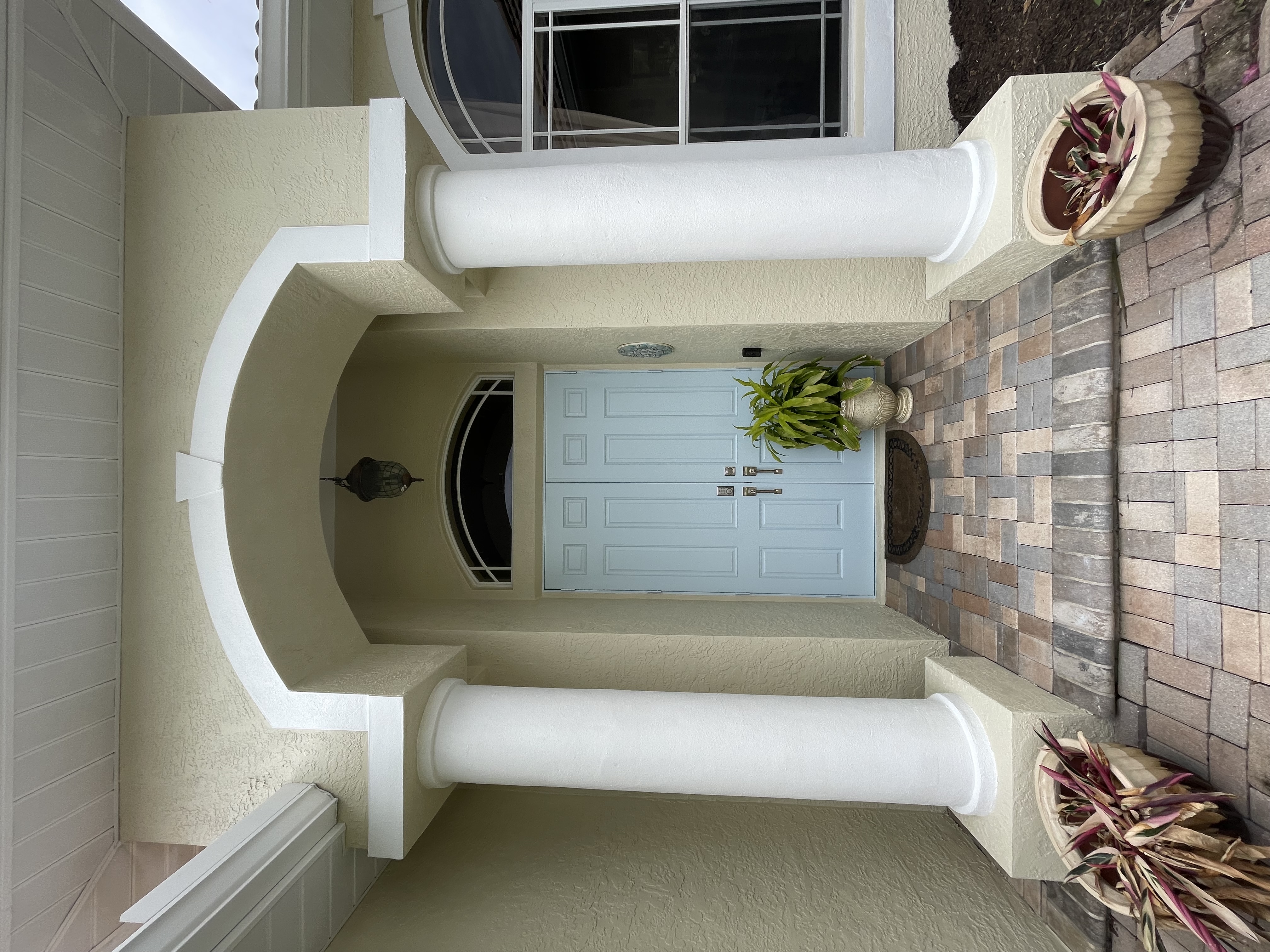 Exterior painting finish on home facade