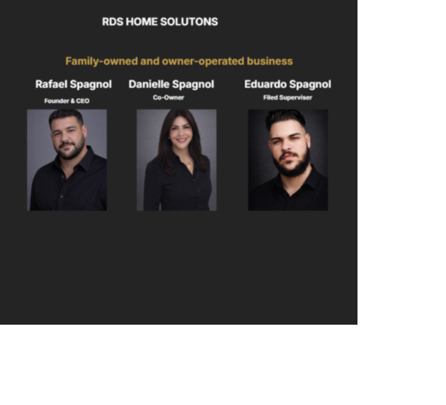 RDS Home Solutions team: Rafael Spagnol, Danielle Spagnol, and Eduardo Spagnol